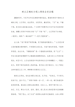 树立正确权力观心得体会发言稿.docx