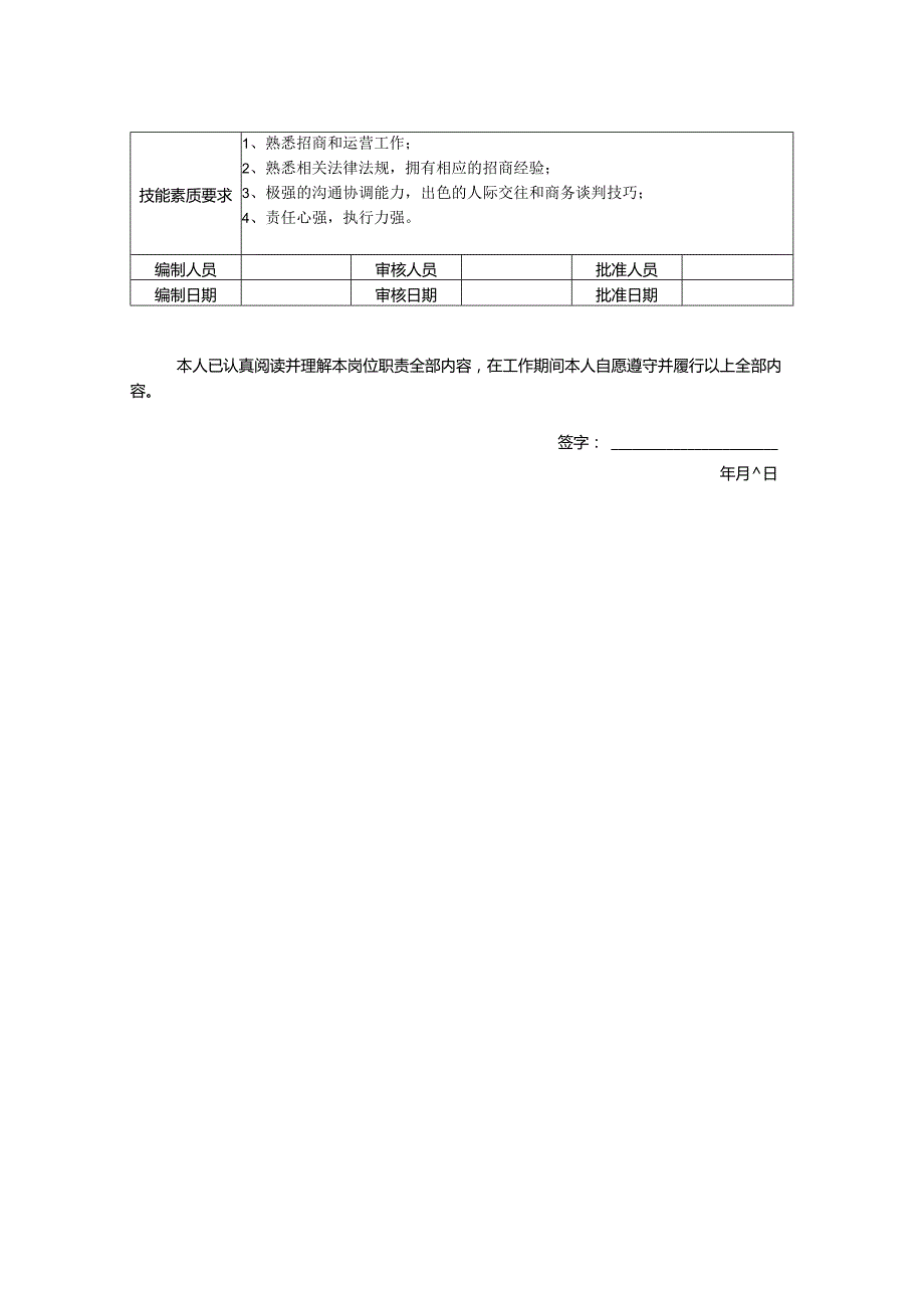 招商副经理岗位职责说明书.docx_第2页