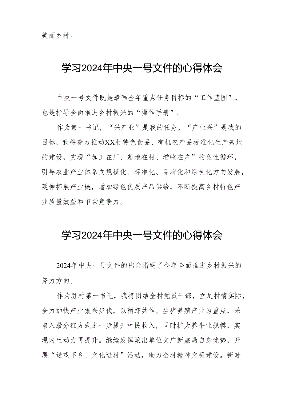 驻村干部学习2024年中央一号文件的心得感悟23篇.docx_第2页