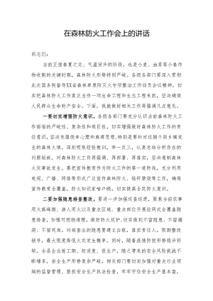 在森林草原防灭火专项整治动员会上的讲话.docx