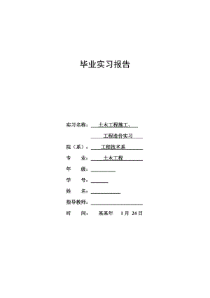 土木工程施工、工程造价实习.doc