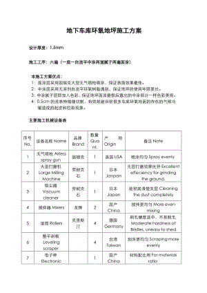 地下车库环氧地坪施工方案1.doc