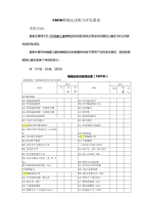 FMFM精细运动能力评估量表.docx