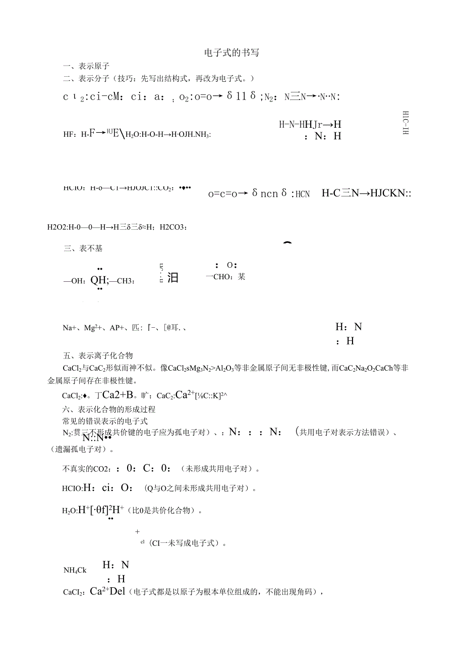 电子式的书写.docx_第1页