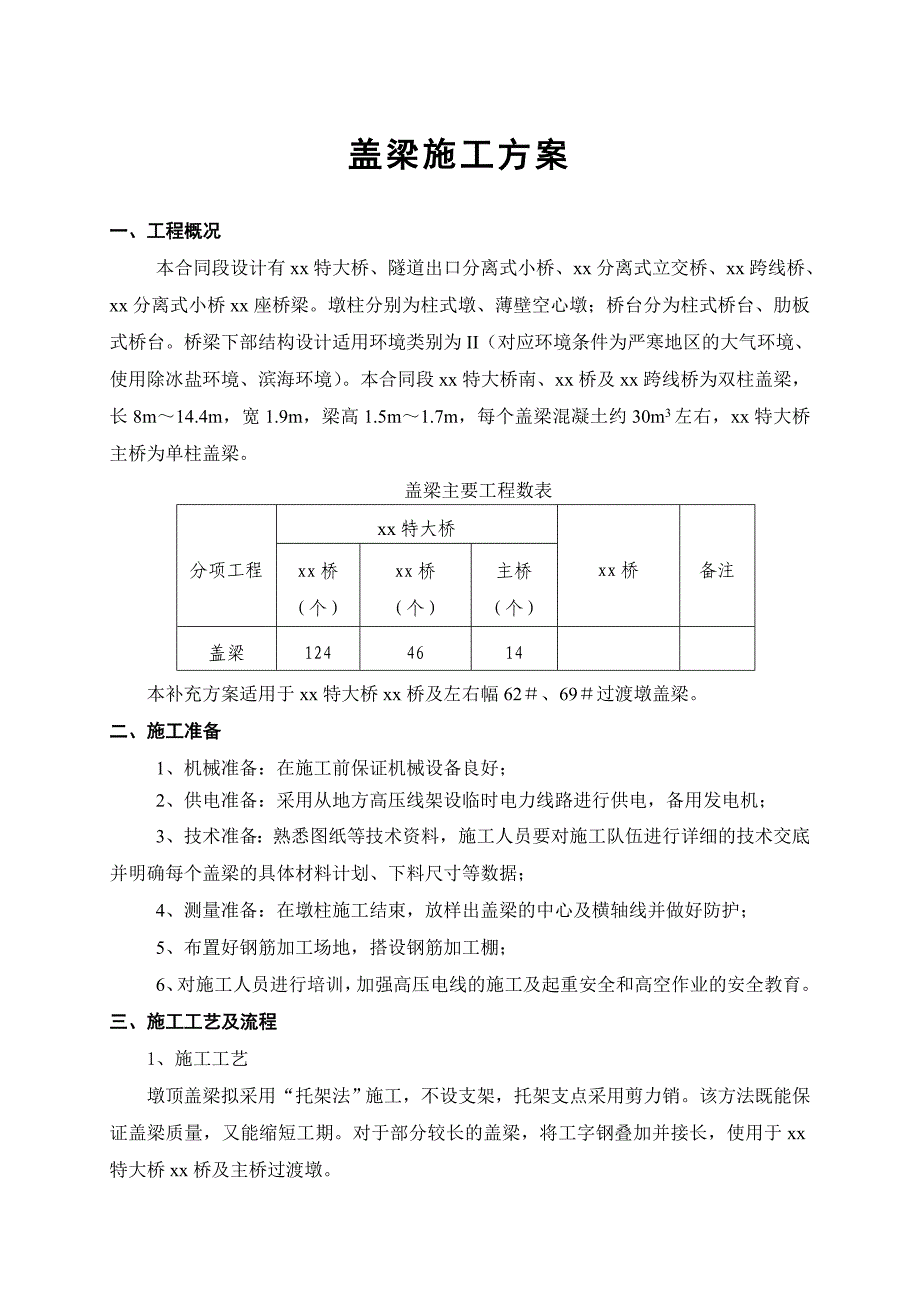 大桥盖梁施工方案#托架法.doc_第1页