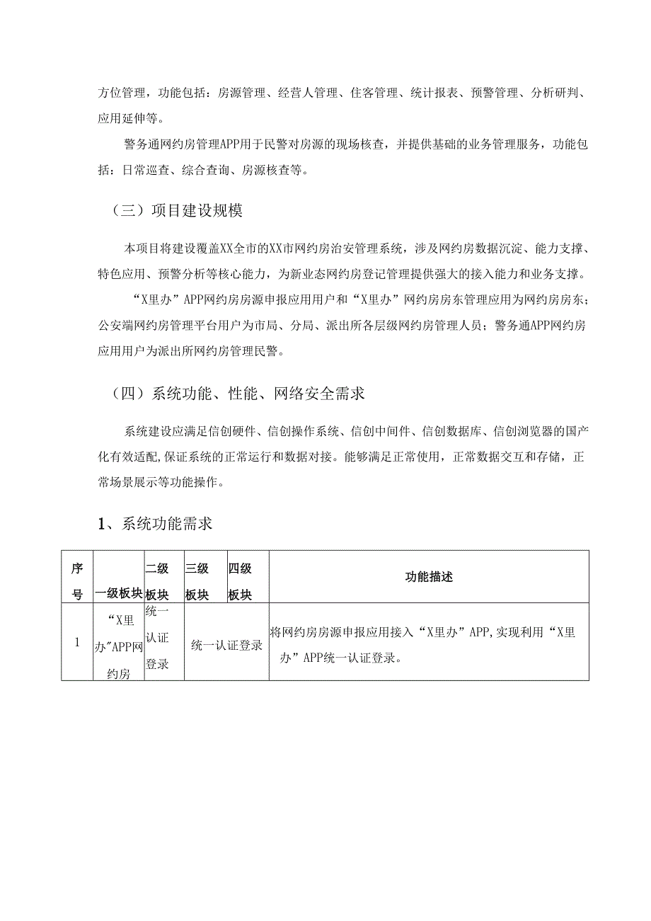 XX市网约房治安管理系统建设项目采购需求.docx_第2页