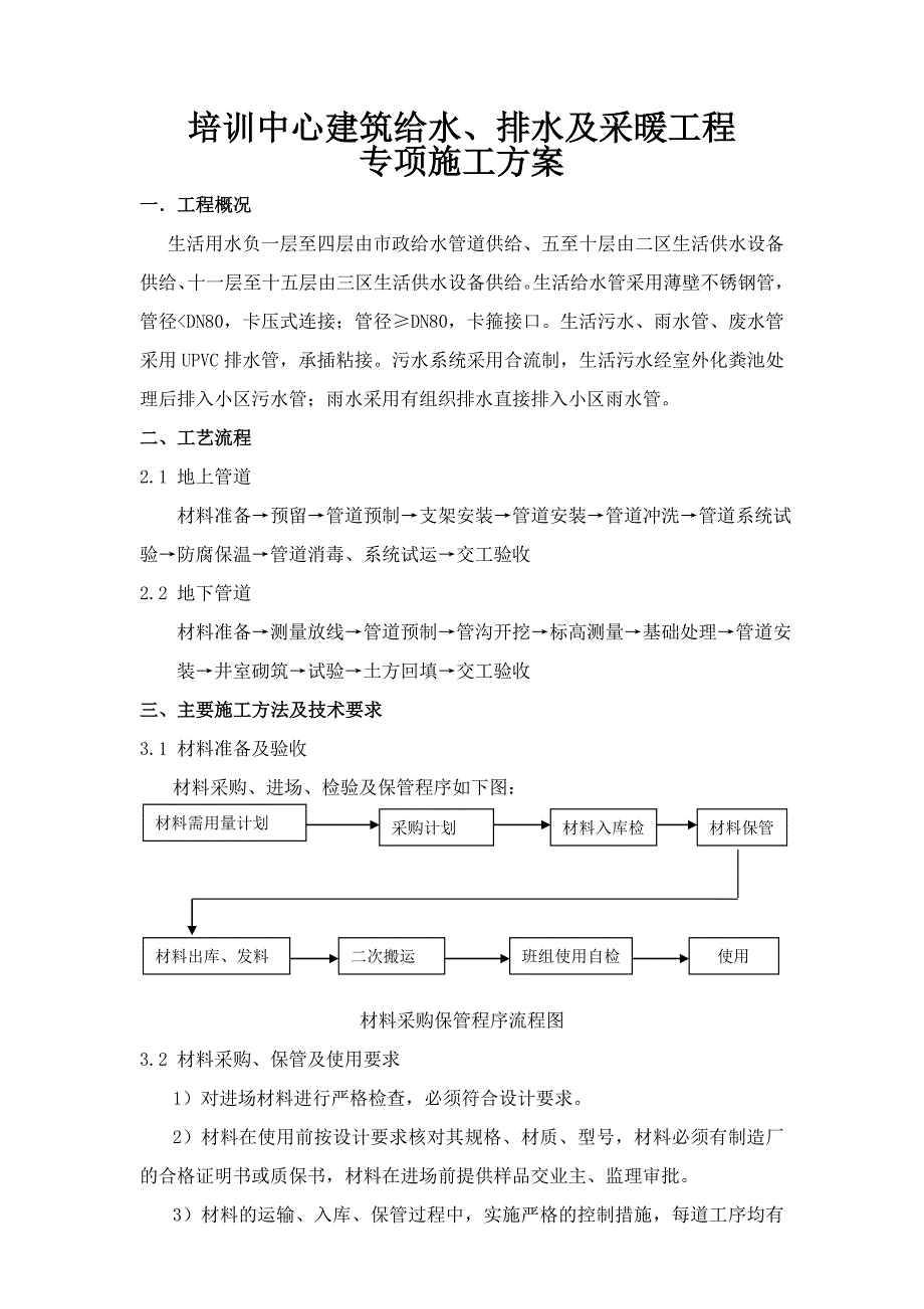 培训中心大厦水施工方案.doc_第1页