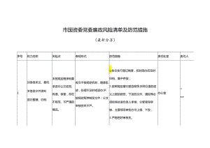 市国资委党委廉政风险清单及防范措施（最新分享）.docx