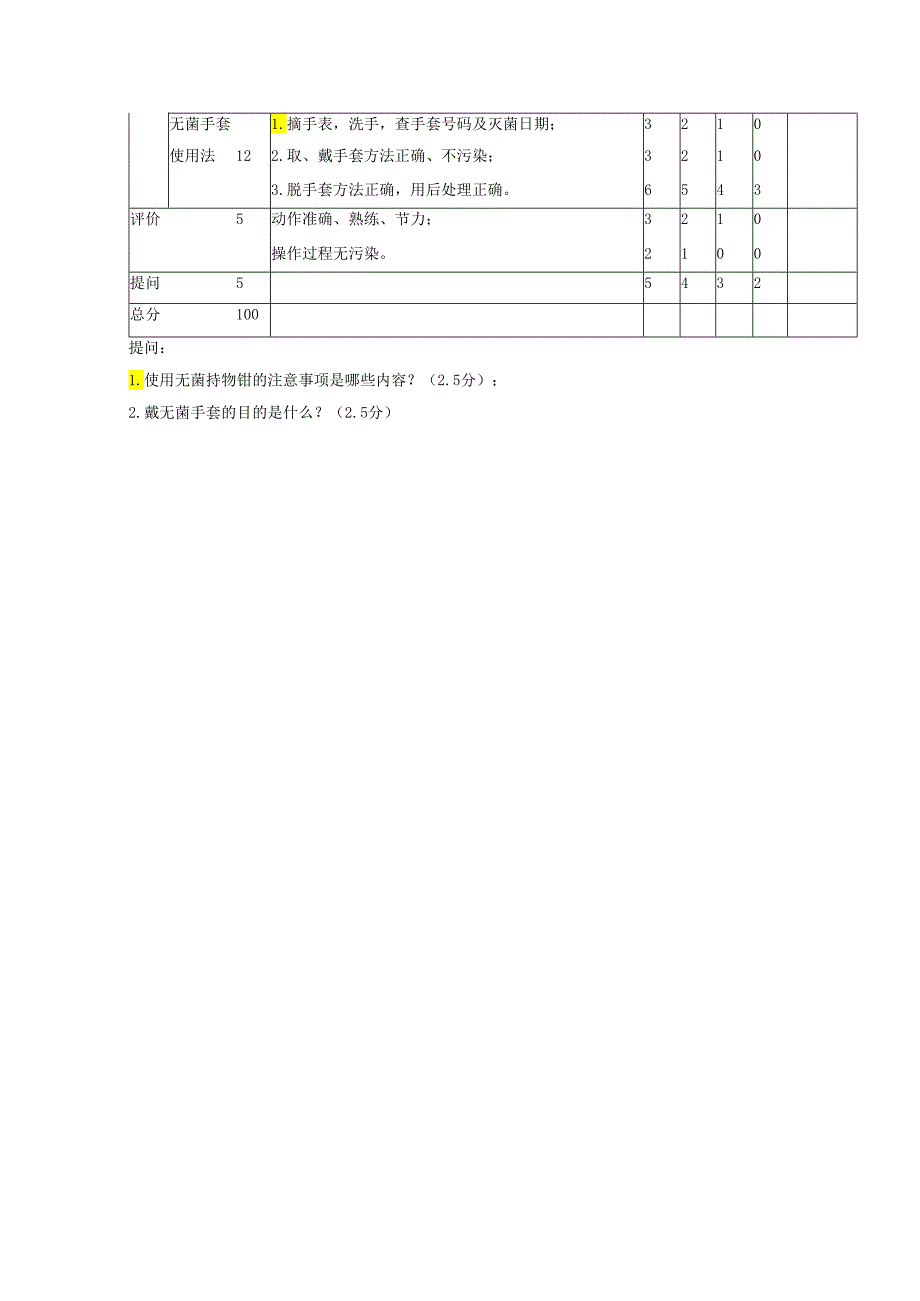 无菌技术操作考核评分标准.docx_第2页