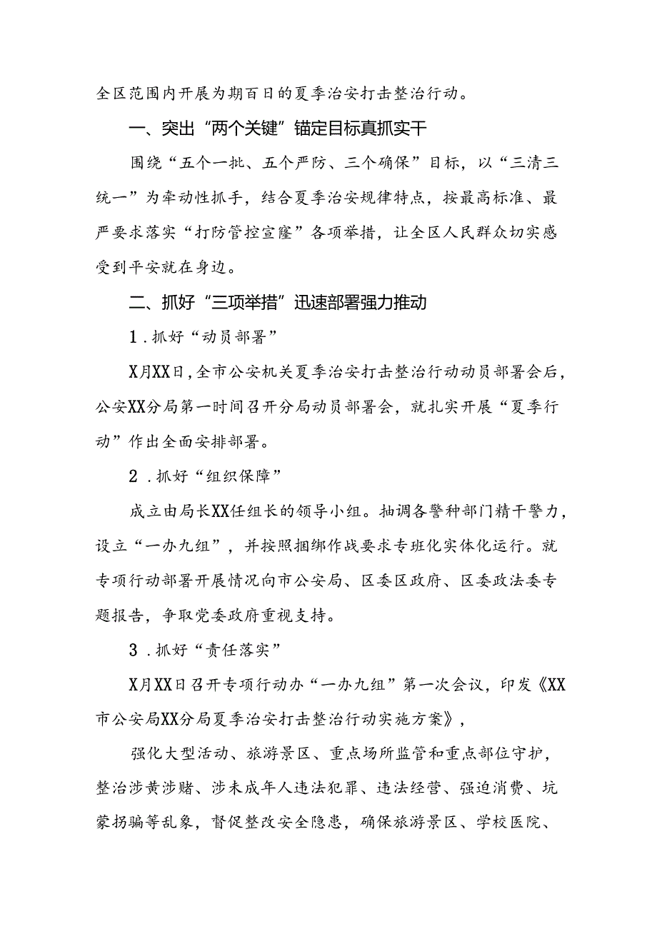 二十三篇2024年公安开展夏季治安打击整治”百日行动工作总结.docx_第3页