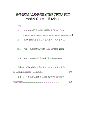 关于整治群众身边腐败问题和不正之风工作情况的报告12篇（详细版）.docx