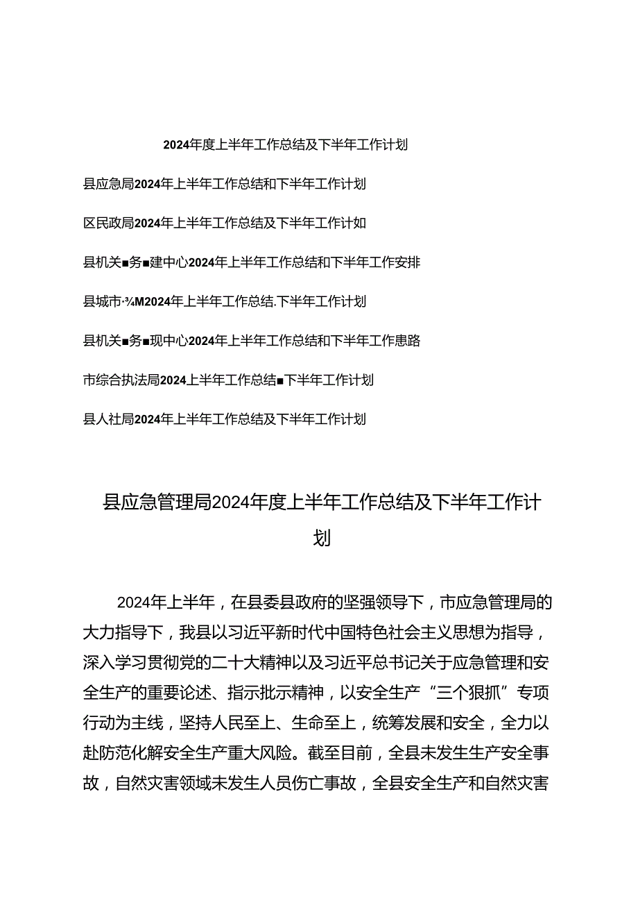 （8篇通用）2024年上半年工作总结及下半年工作计划.docx_第1页