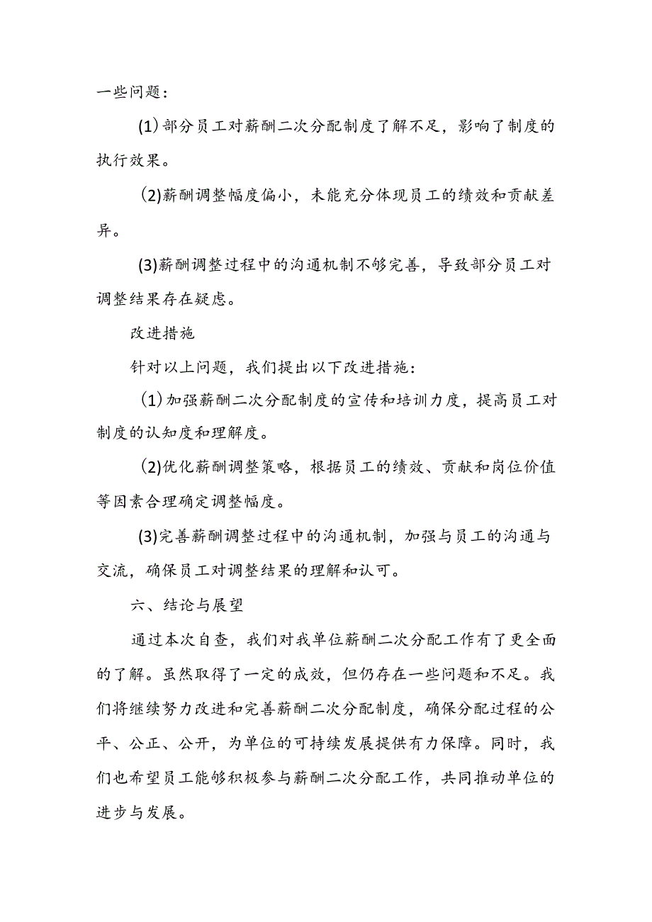 薪酬二次分配自查报告.docx_第3页