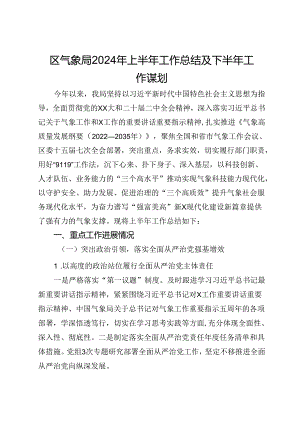 区气象局2024年上半年工作总结及下半年工作谋划.docx