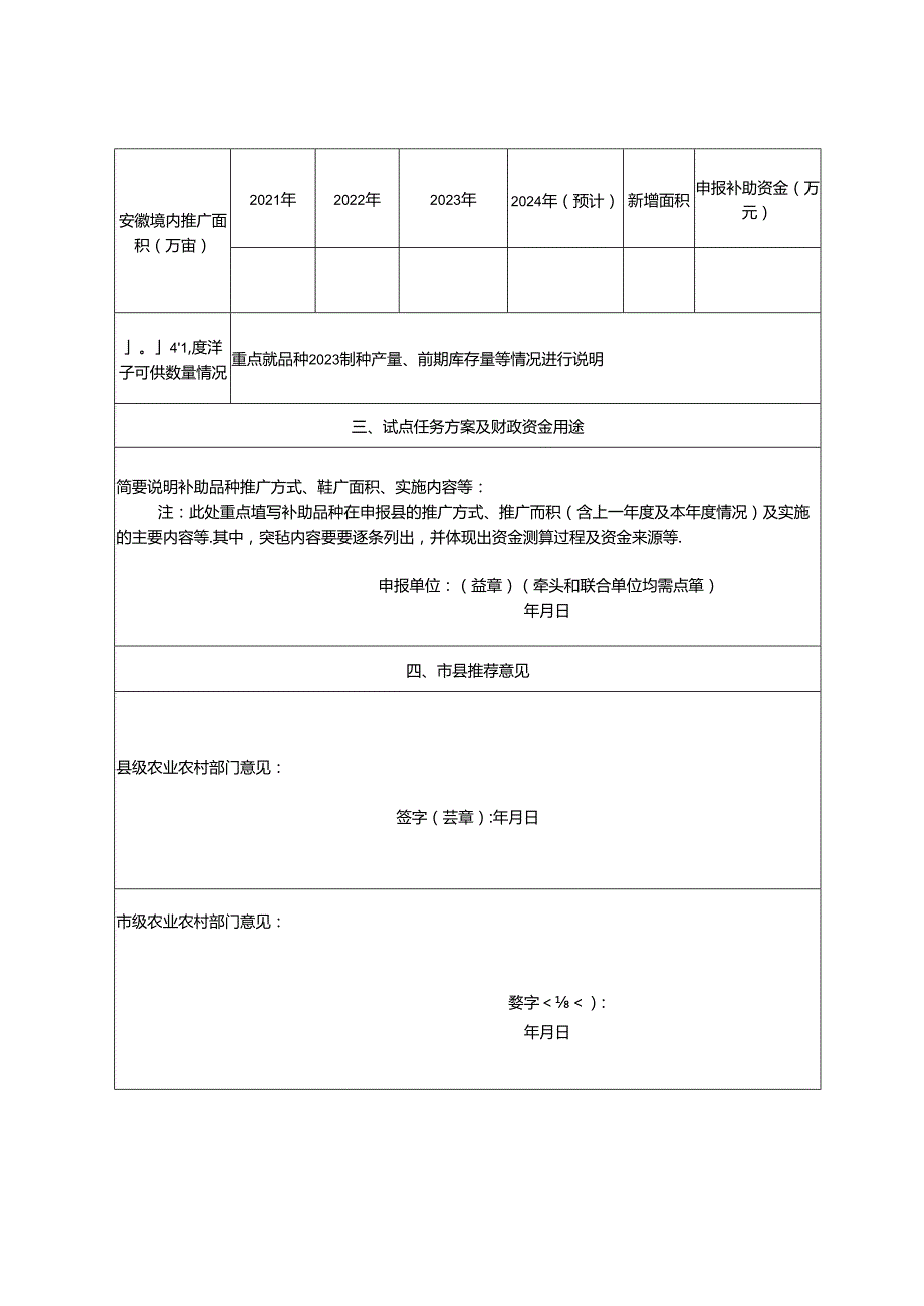 2024年安徽省重大品种研发推广应用一体化试点申报书、任务书模板.docx_第3页