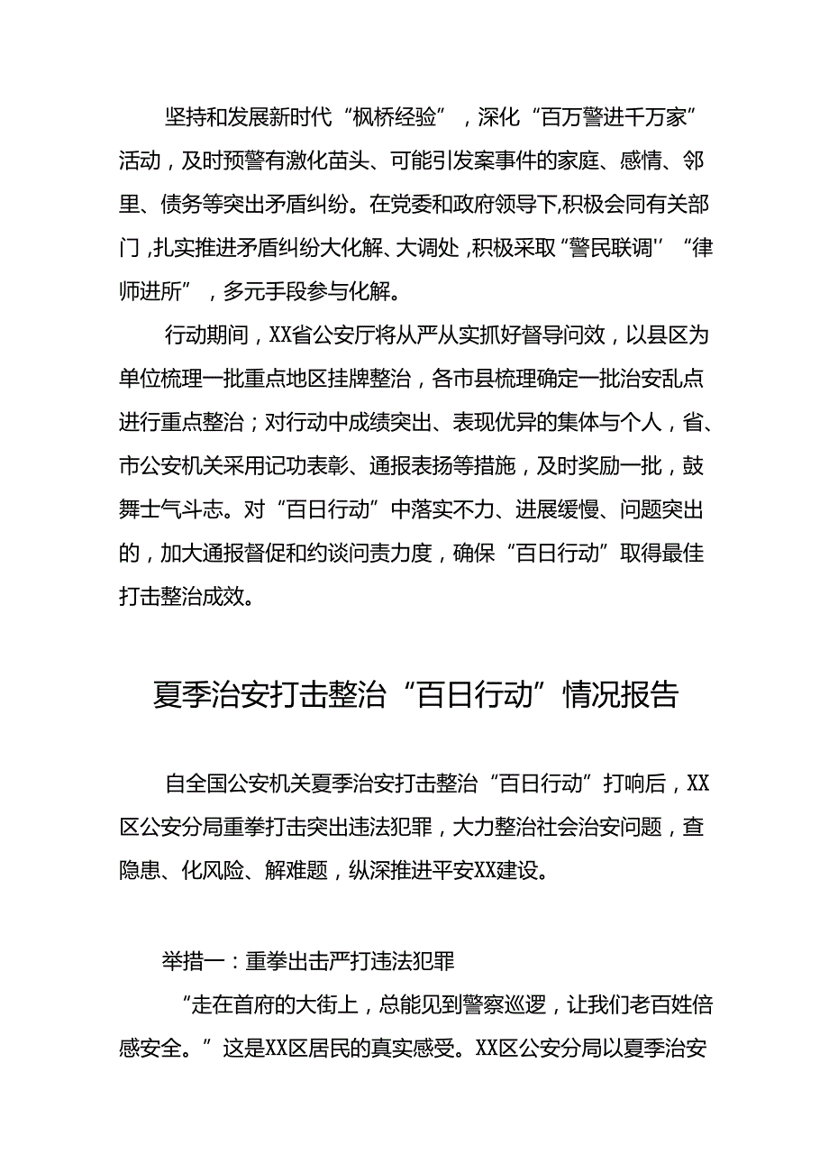 二十八篇2024公安开展夏季治安打击整治行动工作汇报.docx_第3页