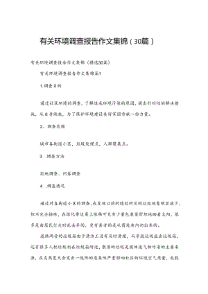 有关环境调查报告作文集锦（30篇）.docx