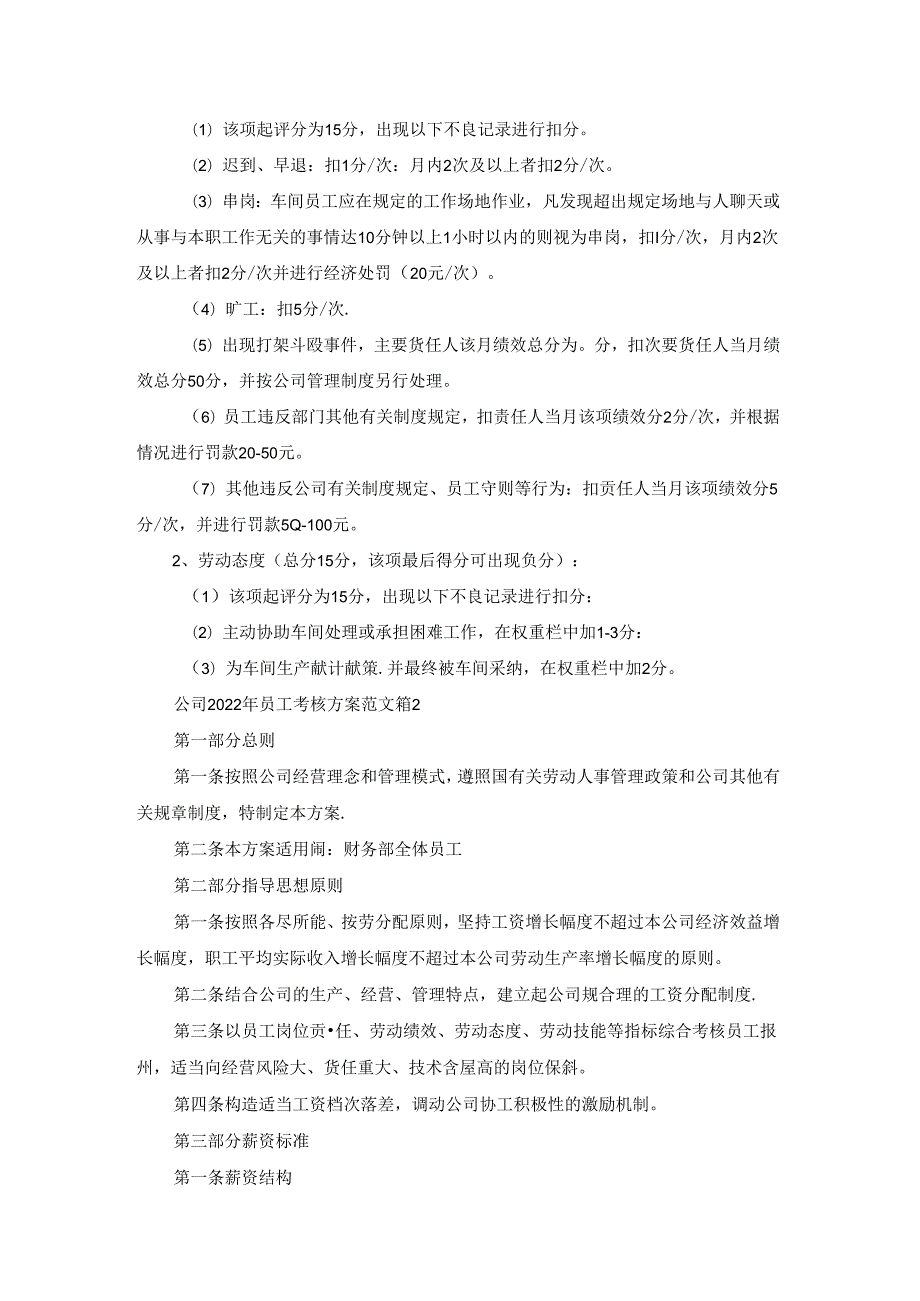 公司2022年员工考核方案范文6篇.docx_第2页