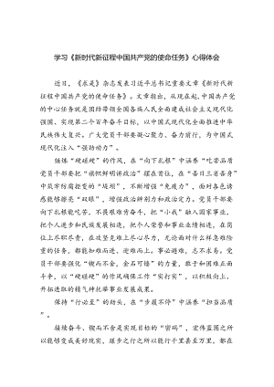 学习《新时代新征程中国共产党的使命任务》心得体会5篇（精选版）.docx