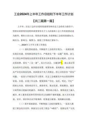 （2篇）工会2024年上半年工作总结和下半年工作计划.docx