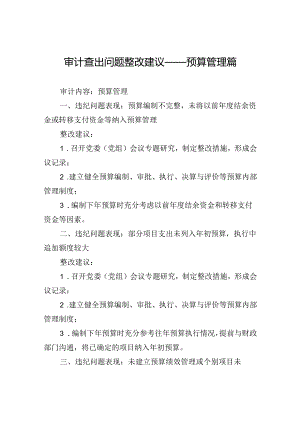 审计查出问题整改建议——预算管理篇.docx