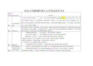 西北大学2018年博士入学考试参考书目.文档.docx