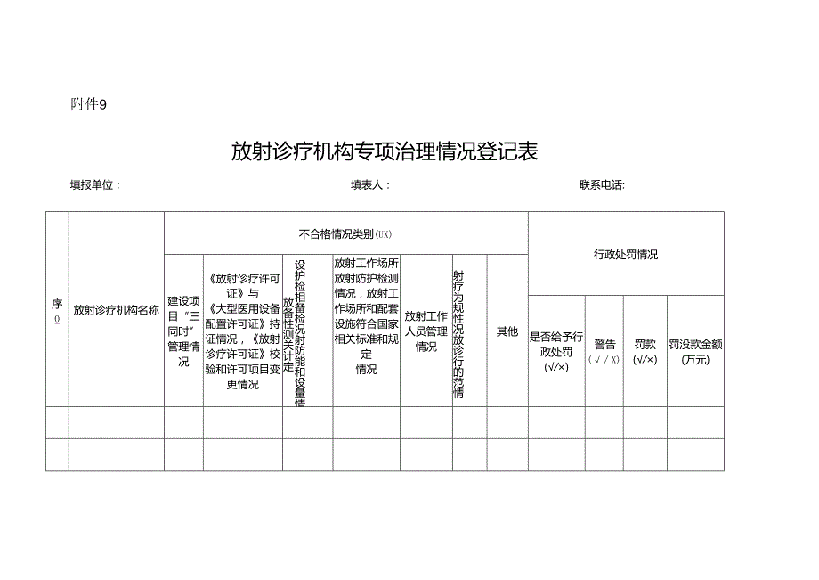 放射诊疗机构专项治理情况登记表.docx_第1页