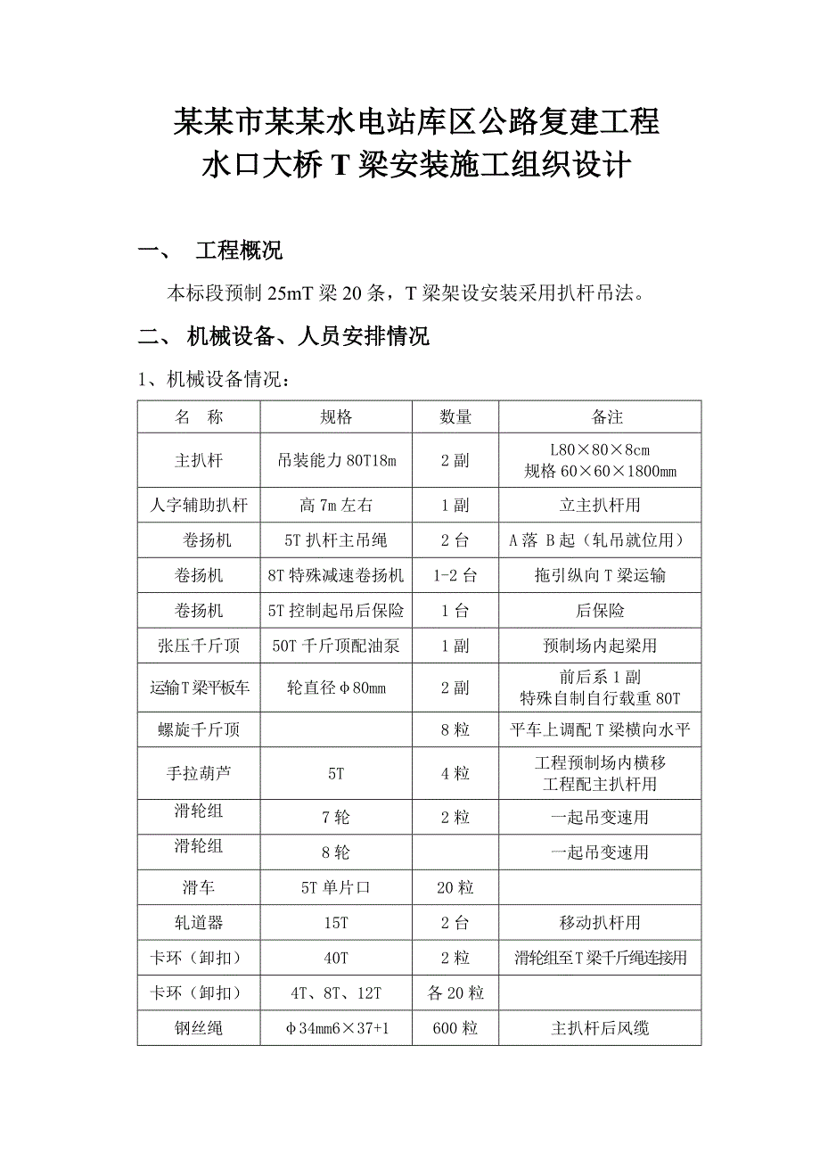 水口大桥T梁安装施工组织设计.doc_第1页