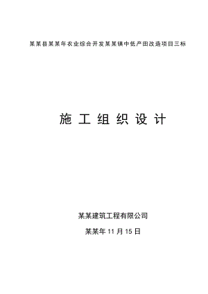 永仁县农业综合开发永定镇中低产田改造项目三标施工组织设计(华宝)改.doc