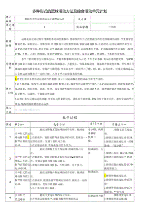 小学教学：多种形式的运球活动方法及综合活动单元计划.docx