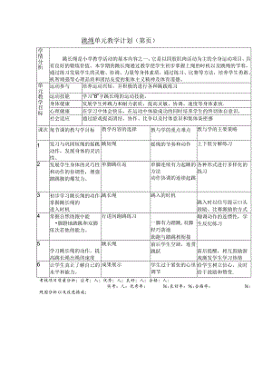 小学教学：跳绳 单元教学计划.docx