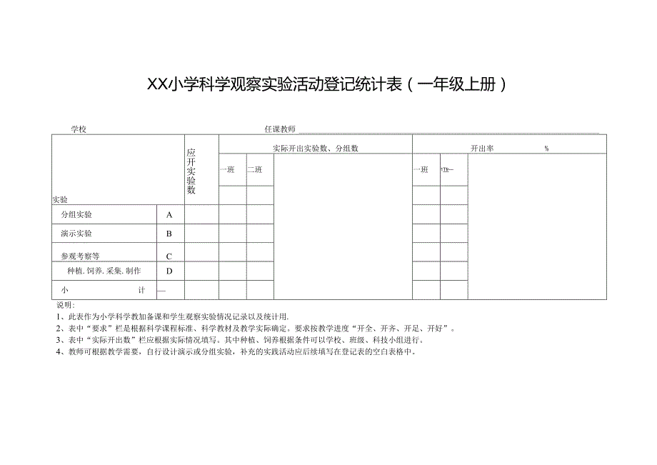 小学科学观察实验活动开出登记.docx_第2页