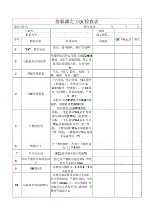 搭载部完工QC检查表.docx