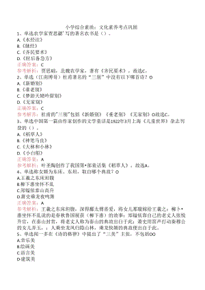 小学综合素质：文化素养考点巩固.docx