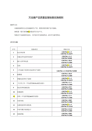 重庆市灭虫器产品质量监督抽查实施细则 （2024年版).docx