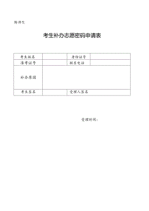 考生补办志愿密码申请表.docx