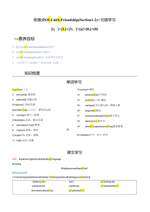 衔接点01 七年级上册Unit1 Friendship（Section1-2）元音学习[i;][][;][][;][].docx