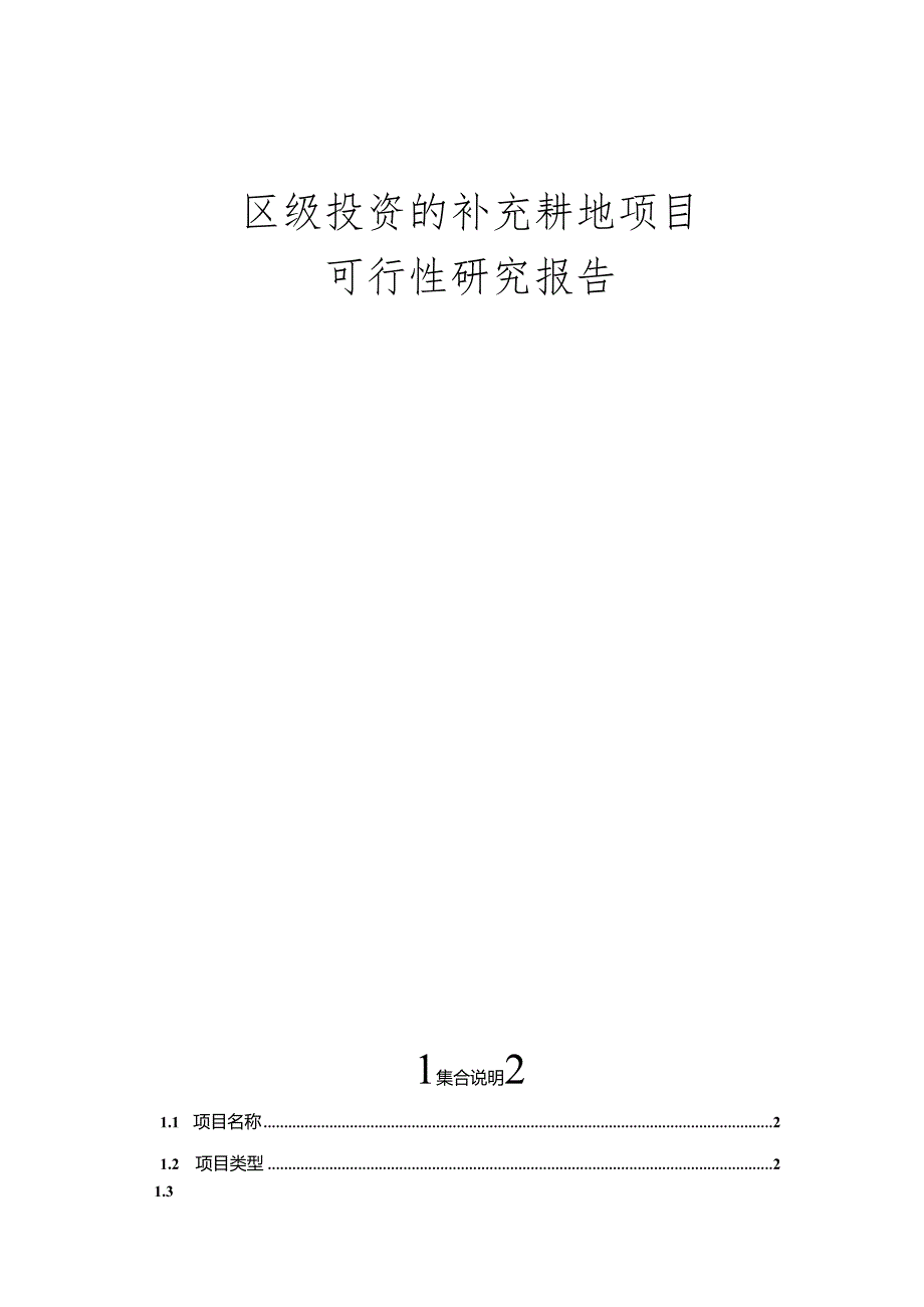 区级投资的补充耕地项目可行性研究报告.docx_第1页