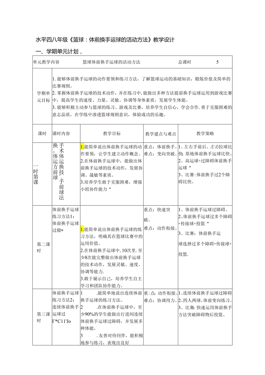 初中体育：原创水平四八年级篮球：体前换手运球练习方法1.docx_第1页