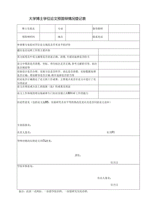 大学博士学位论文预答辩情况登记表.docx