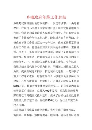 乡镇政府年终工作总结.docx