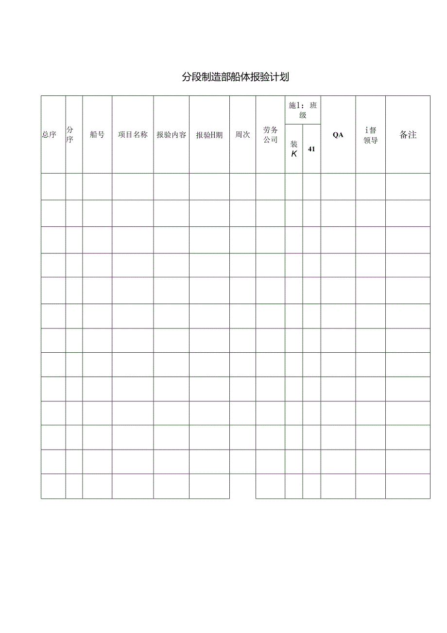 分段制造部船体报验计划表.docx_第1页