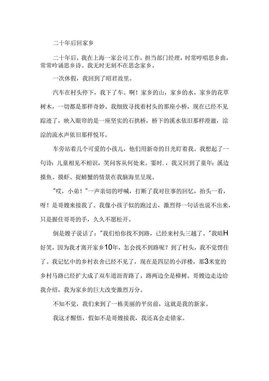 二十年后回故乡的作文精选.docx_第2页