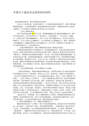 乡镇关于强化资金监管经验材料..docx