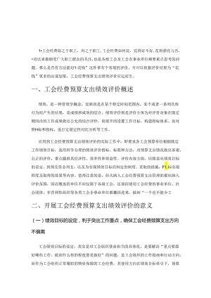 关于工会经费预算支出绩效评价的几点思考.docx