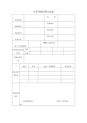 大学考场纪律记录表.docx