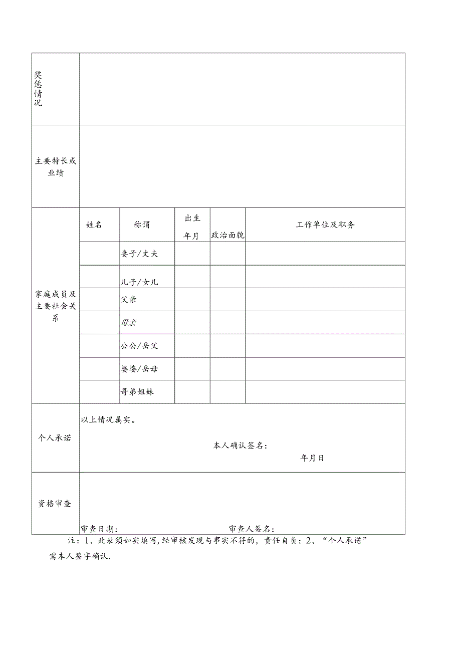 公开招聘合同制职员报名表.docx_第2页