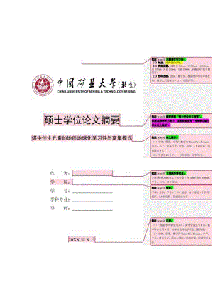 中国矿业大学（北京）学术型硕士学位论文大摘要模板.docx