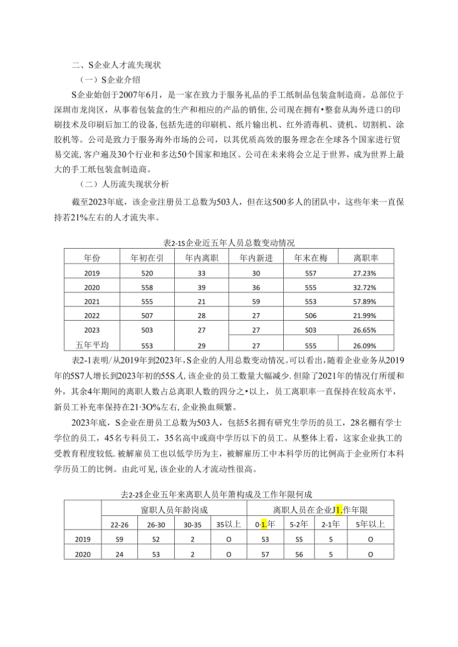 【《中小外贸企业的管理基层员工流失的原因与问题分析：以S纸质包装公司为例（后附问卷）》12000字（论文）】.docx_第3页