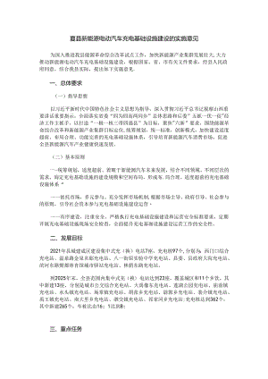 夏县新能源电动汽车充电基础设施建设的实施意见.docx